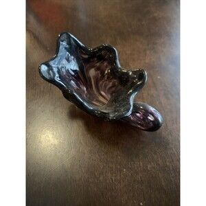 Vintage Hand Blown Stretch & Swirled Art Deco Dish from Silver Dollar City